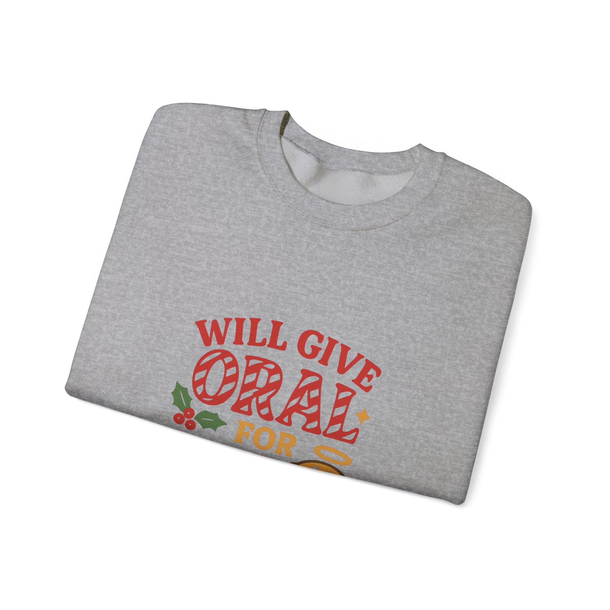 Funny Christmas Sweatshirt – “Will Give Oral for Mince Pies” 🎄 Naughty Adult Xmas Jumper by VTtee 🔥