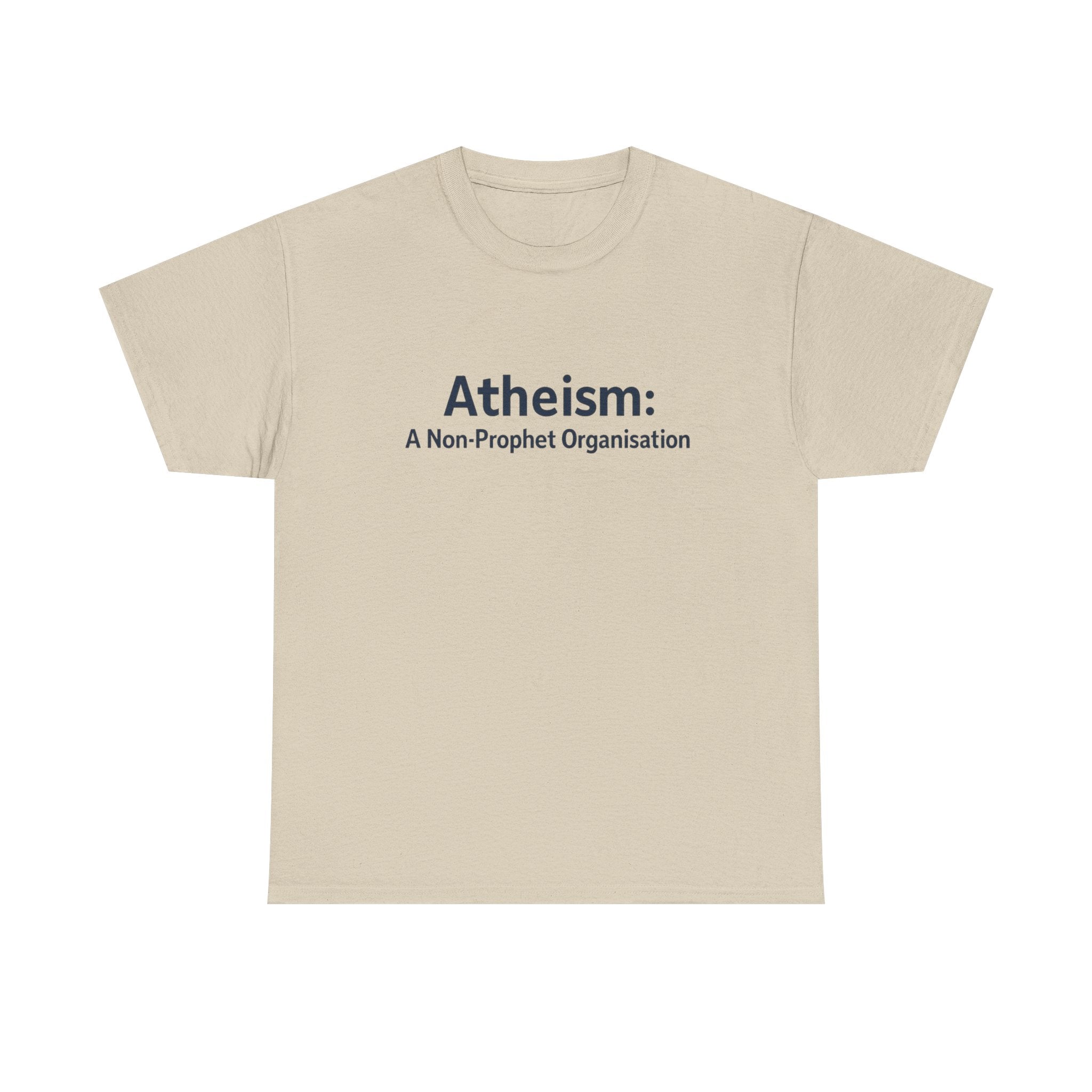 📜😂 “Atheism: A Non-Prophet Organisation” – Funny Text-Only T-Shirt by VTtee ✨