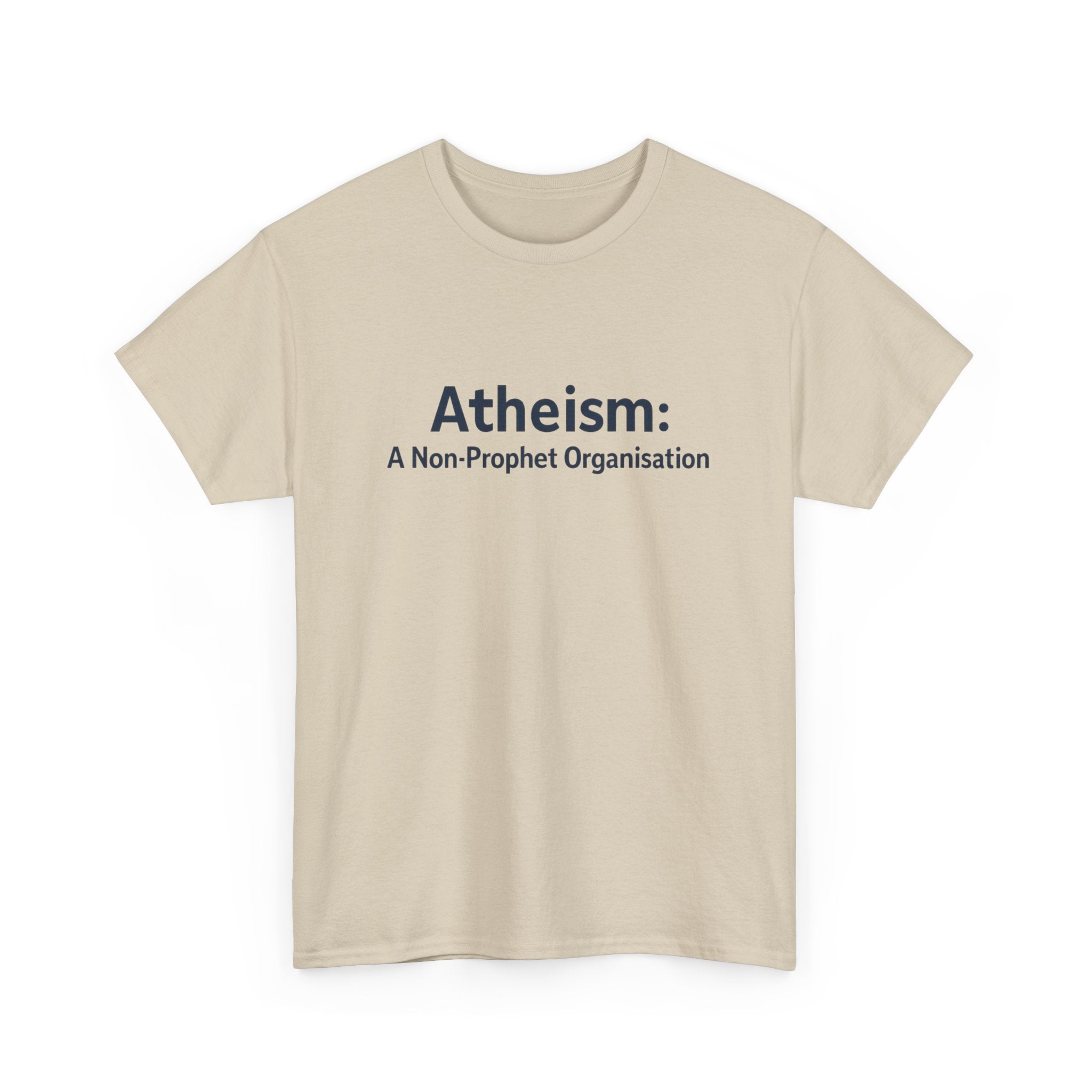 📜😂 “Atheism: A Non-Prophet Organisation” – Funny Text-Only T-Shirt by VTtee ✨