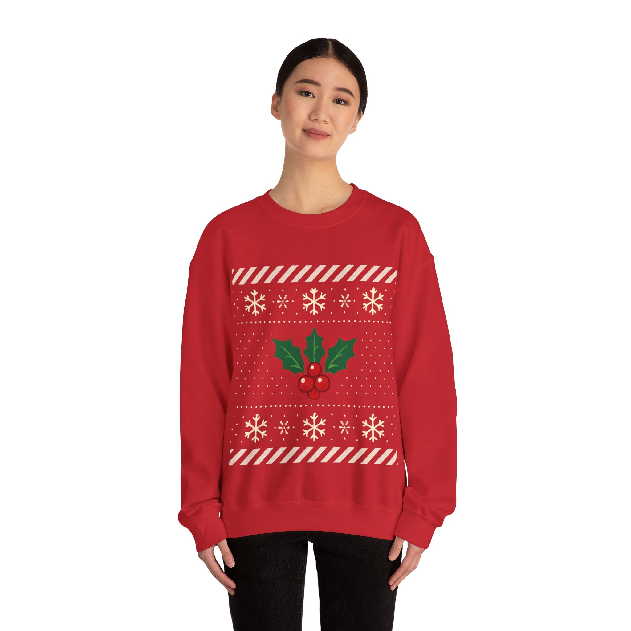 🎄 Candy Cane & Holly Christmas Jumper — VTtee