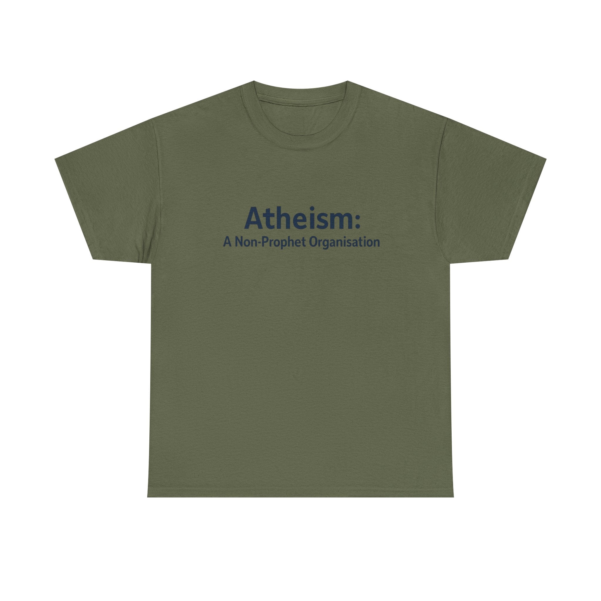 📜😂 “Atheism: A Non-Prophet Organisation” – Funny Text-Only T-Shirt by VTtee ✨