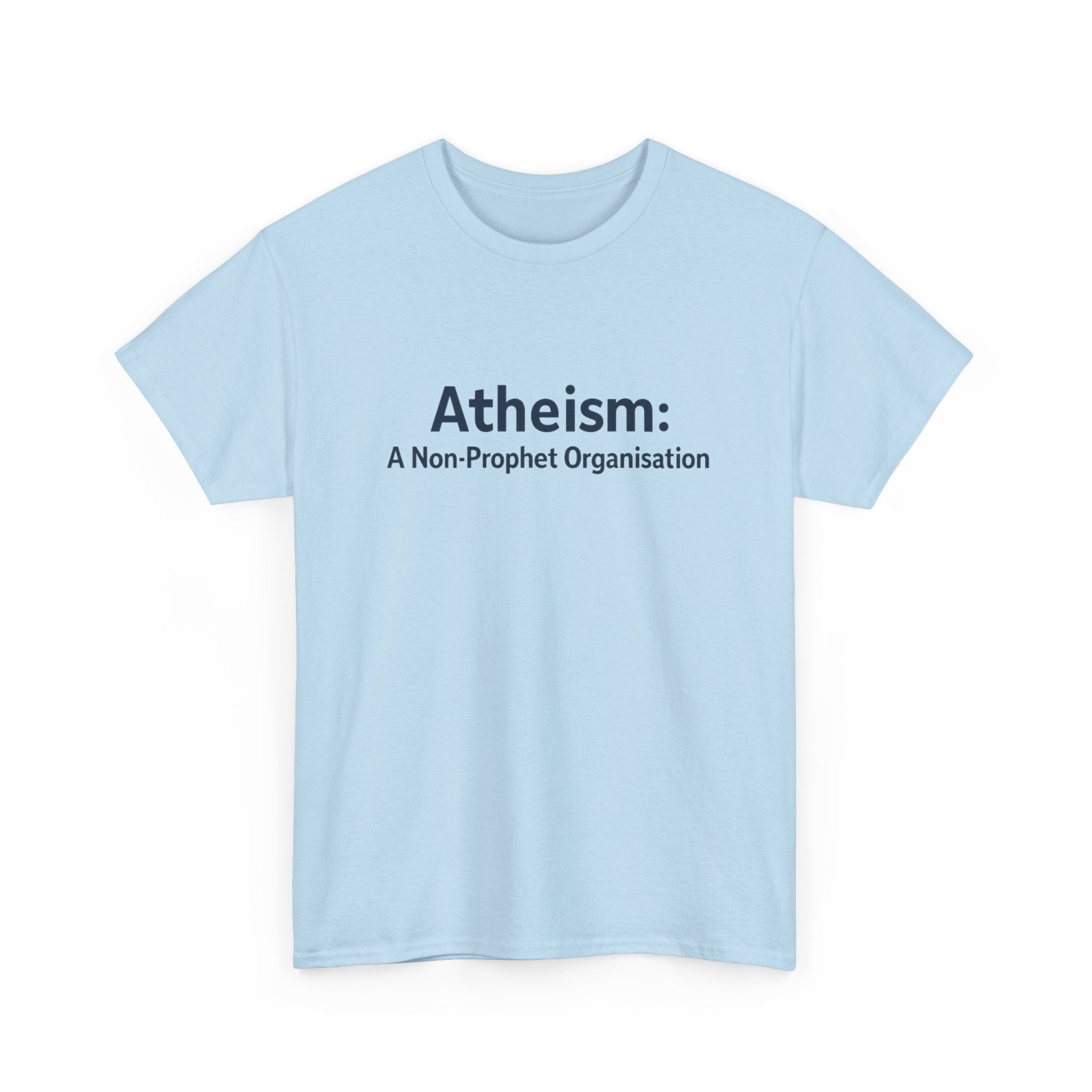 📜😂 “Atheism: A Non-Prophet Organisation” – Funny Text-Only T-Shirt by VTtee ✨