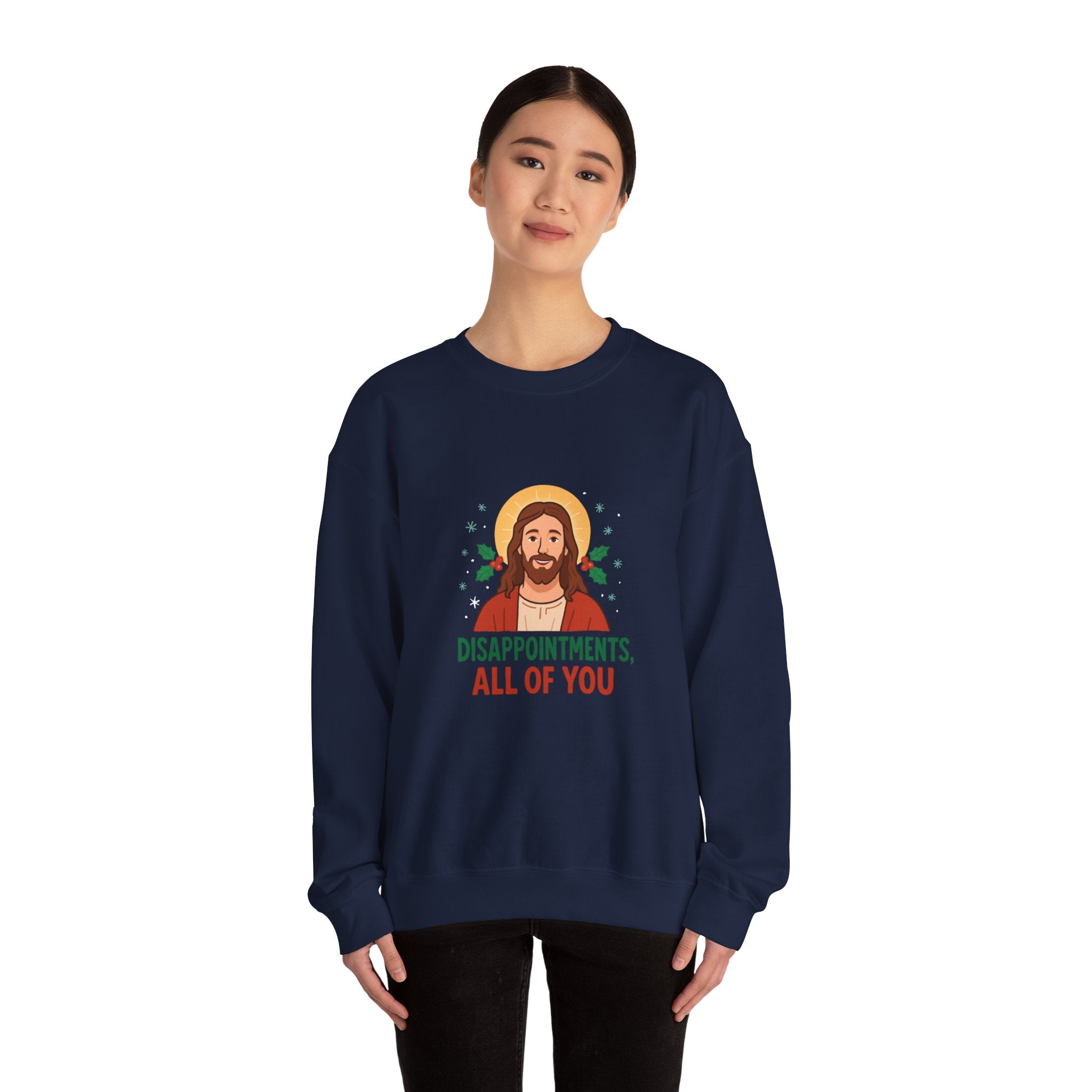 🎄🙏 Funny Christmas Jesus Sweatshirt – “Disappointments, All of You” Holiday Humor Jumper by VTtee 😂✨