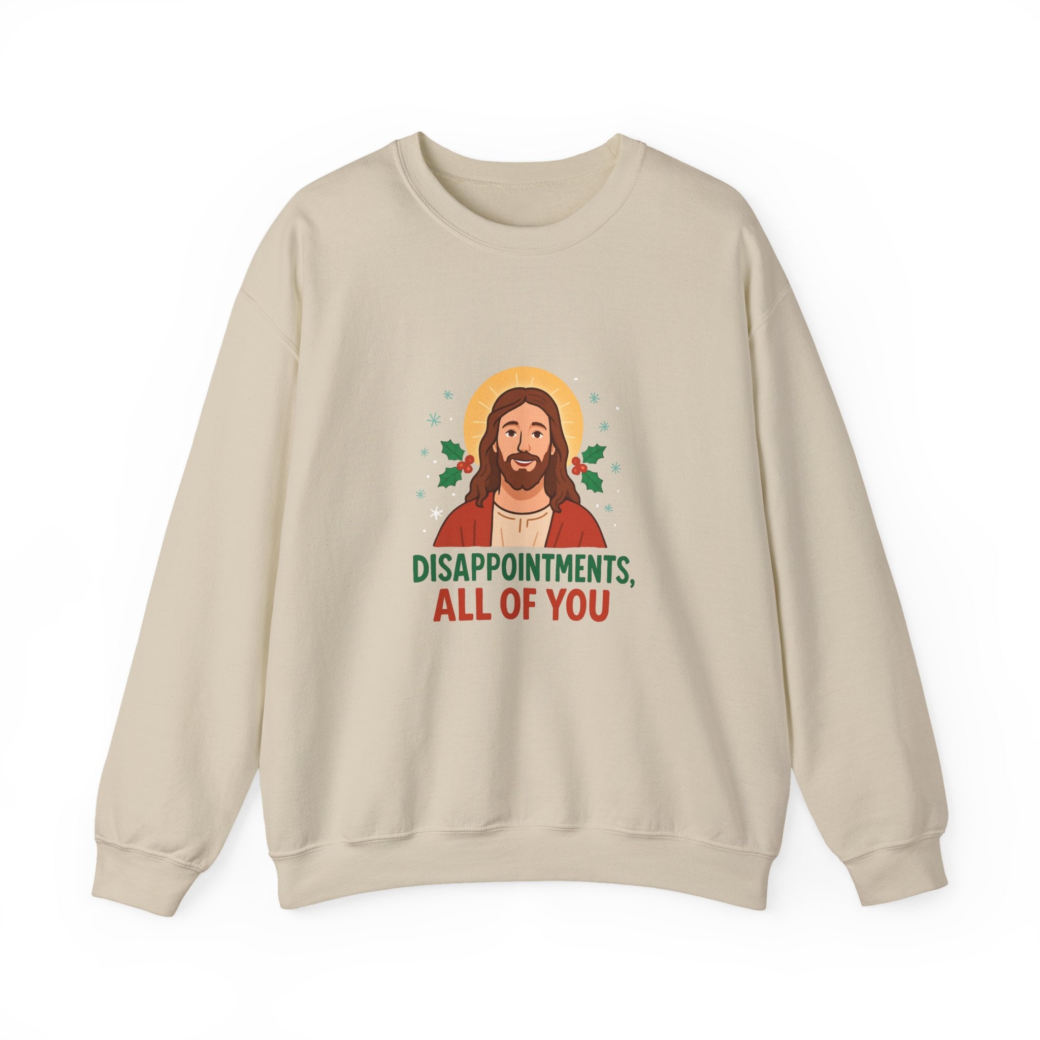 🎄🙏 Funny Christmas Jesus Sweatshirt – “Disappointments, All of You” Holiday Humor Jumper by VTtee 😂✨