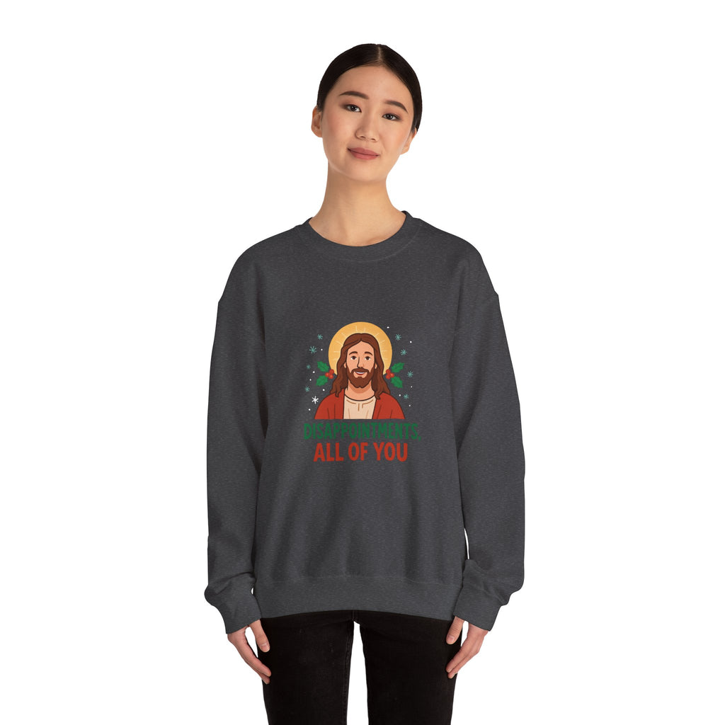 🎄🙏 Funny Christmas Jesus Sweatshirt – “Disappointments, All of You” Holiday Humor Jumper by VTtee 😂✨