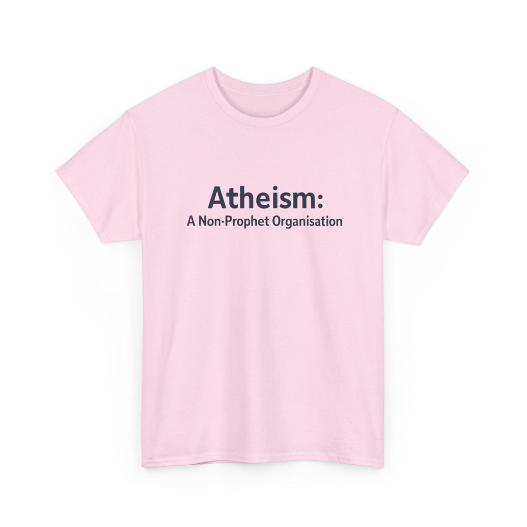 📜😂 “Atheism: A Non-Prophet Organisation” – Funny Text-Only T-Shirt by VTtee ✨