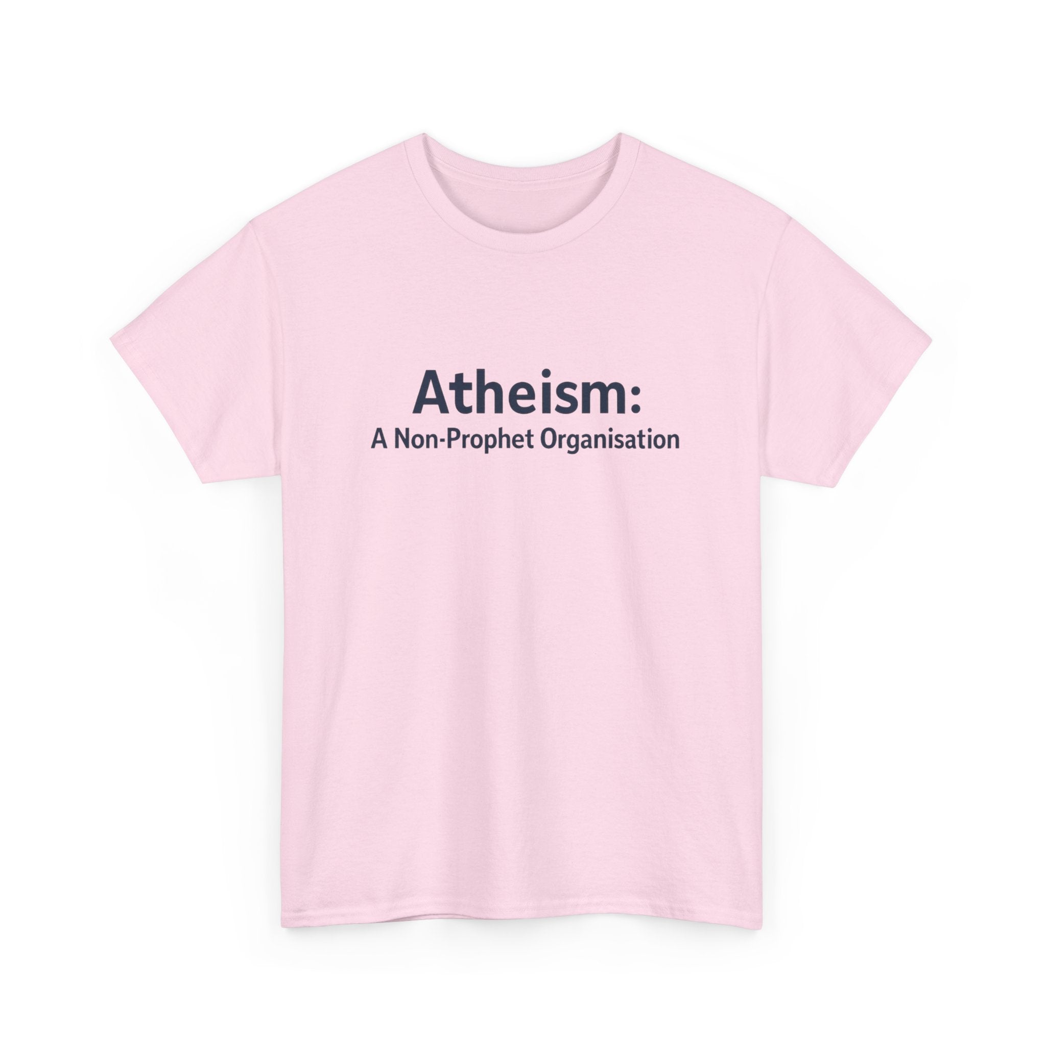 📜😂 “Atheism: A Non-Prophet Organisation” – Funny Text-Only T-Shirt by VTtee ✨
