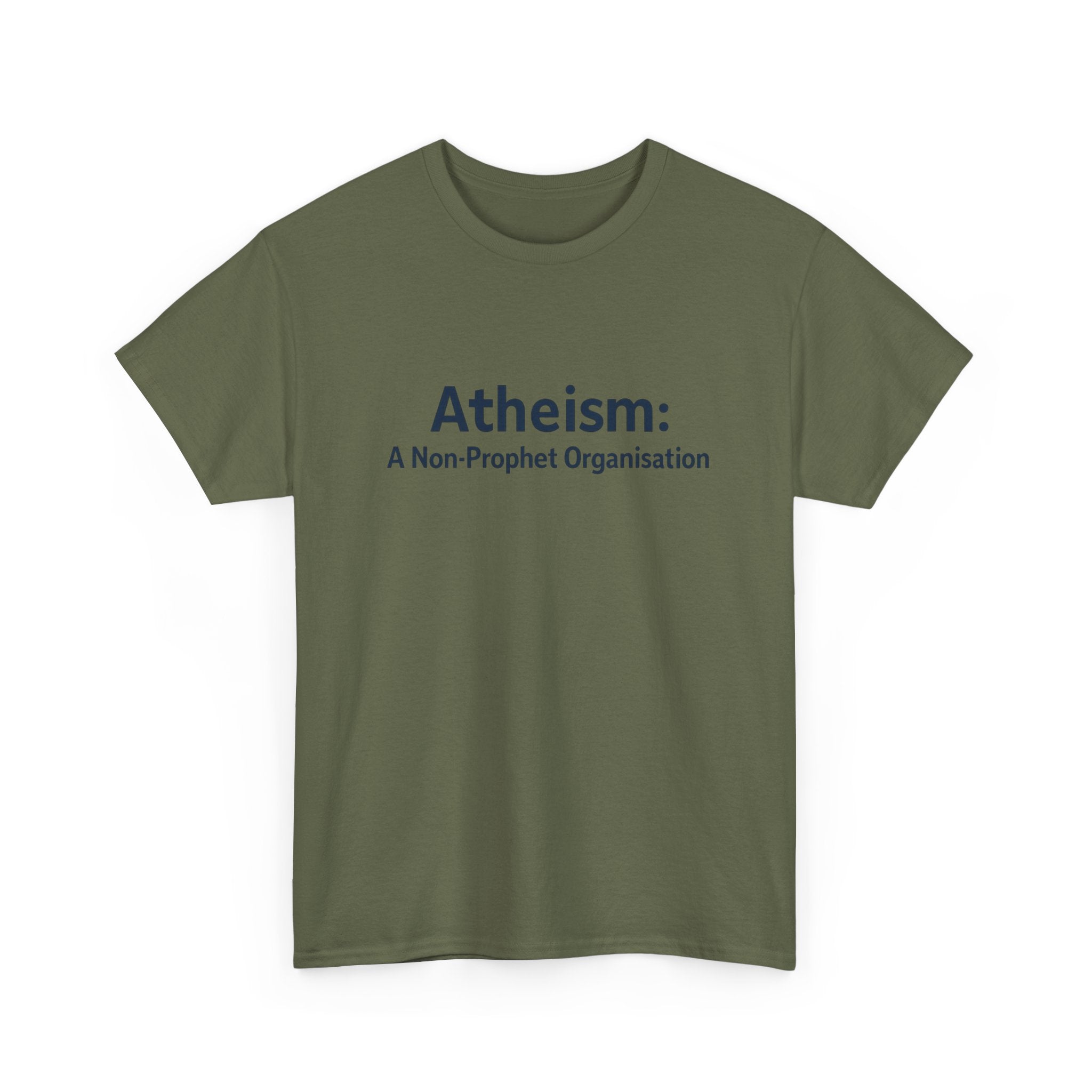 📜😂 “Atheism: A Non-Prophet Organisation” – Funny Text-Only T-Shirt by VTtee ✨