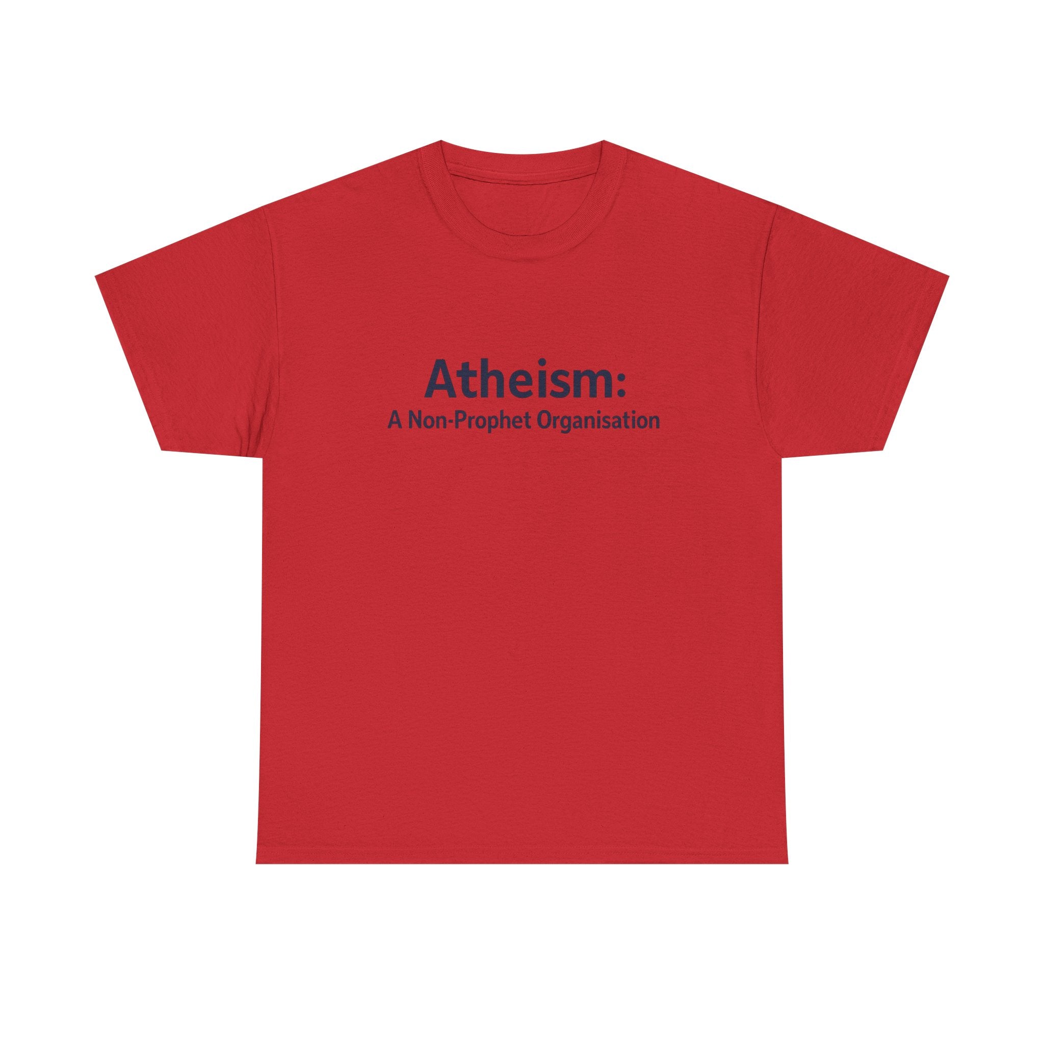 📜😂 “Atheism: A Non-Prophet Organisation” – Funny Text-Only T-Shirt by VTtee ✨