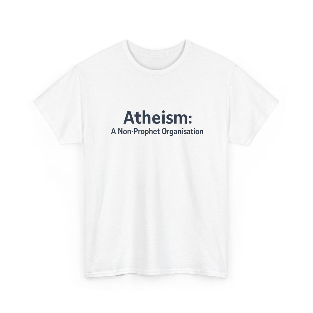 📜😂 “Atheism: A Non-Prophet Organisation” – Funny Text-Only T-Shirt by VTtee ✨