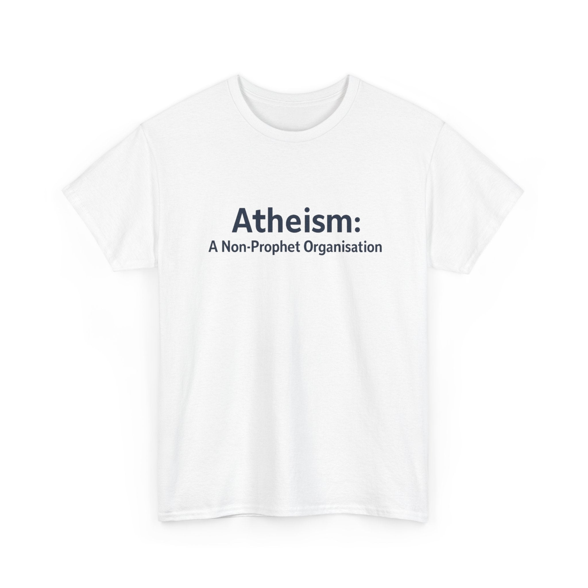 📜😂 “Atheism: A Non-Prophet Organisation” – Funny Text-Only T-Shirt by VTtee ✨