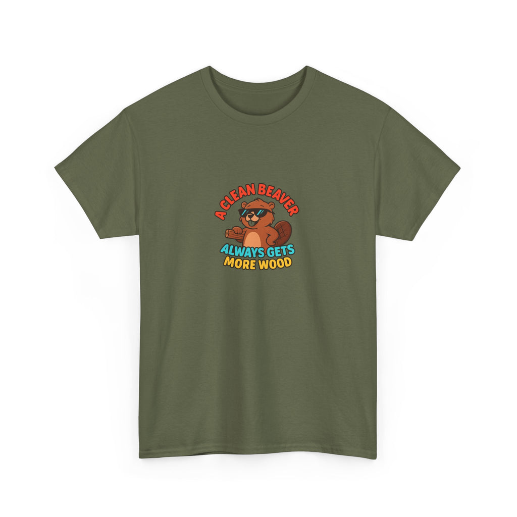 🪵😏 A Clean Beaver Always Gets More Wood – Funny Cartoon Beaver T-Shirt by VTtee