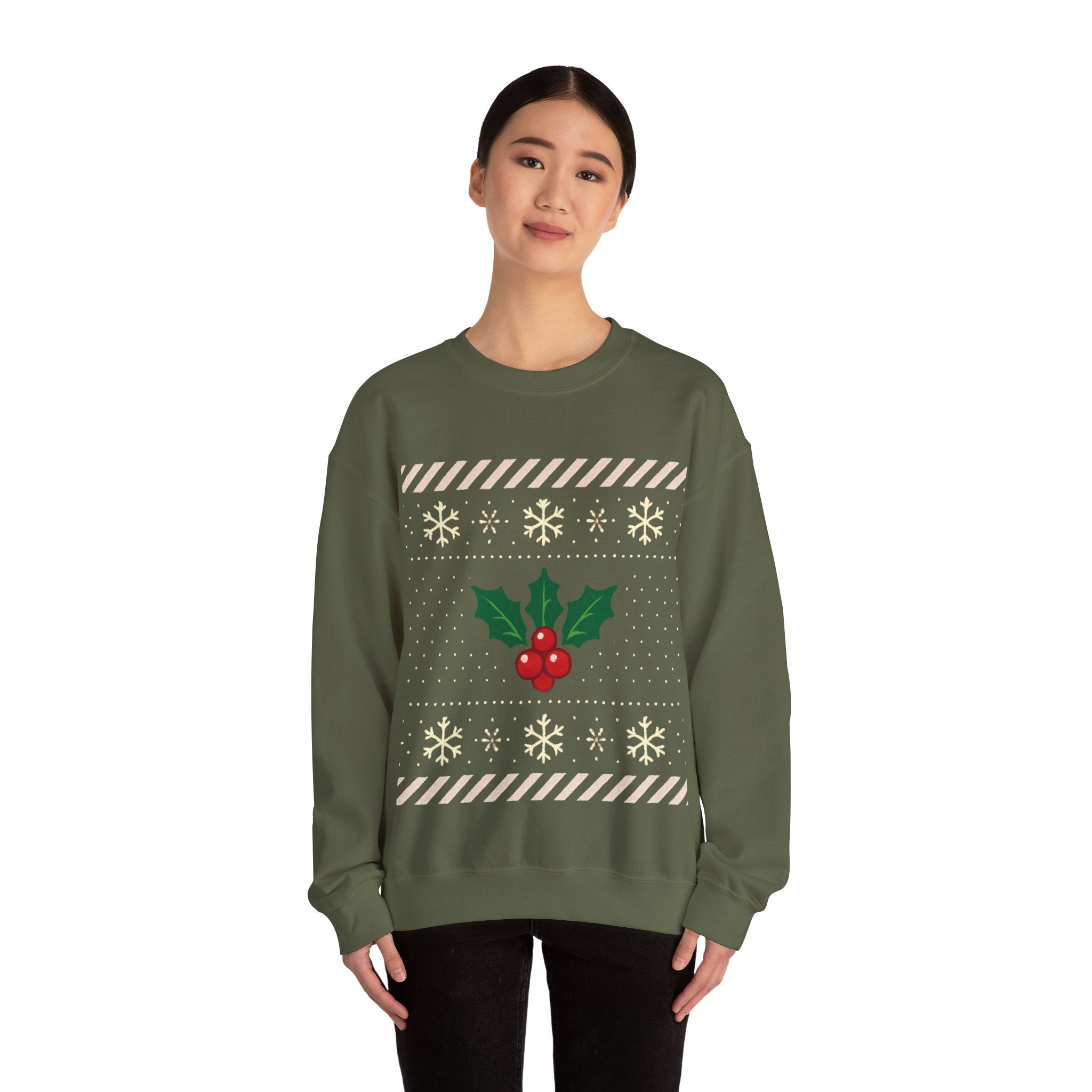 🎄 Candy Cane & Holly Christmas Jumper — VTtee