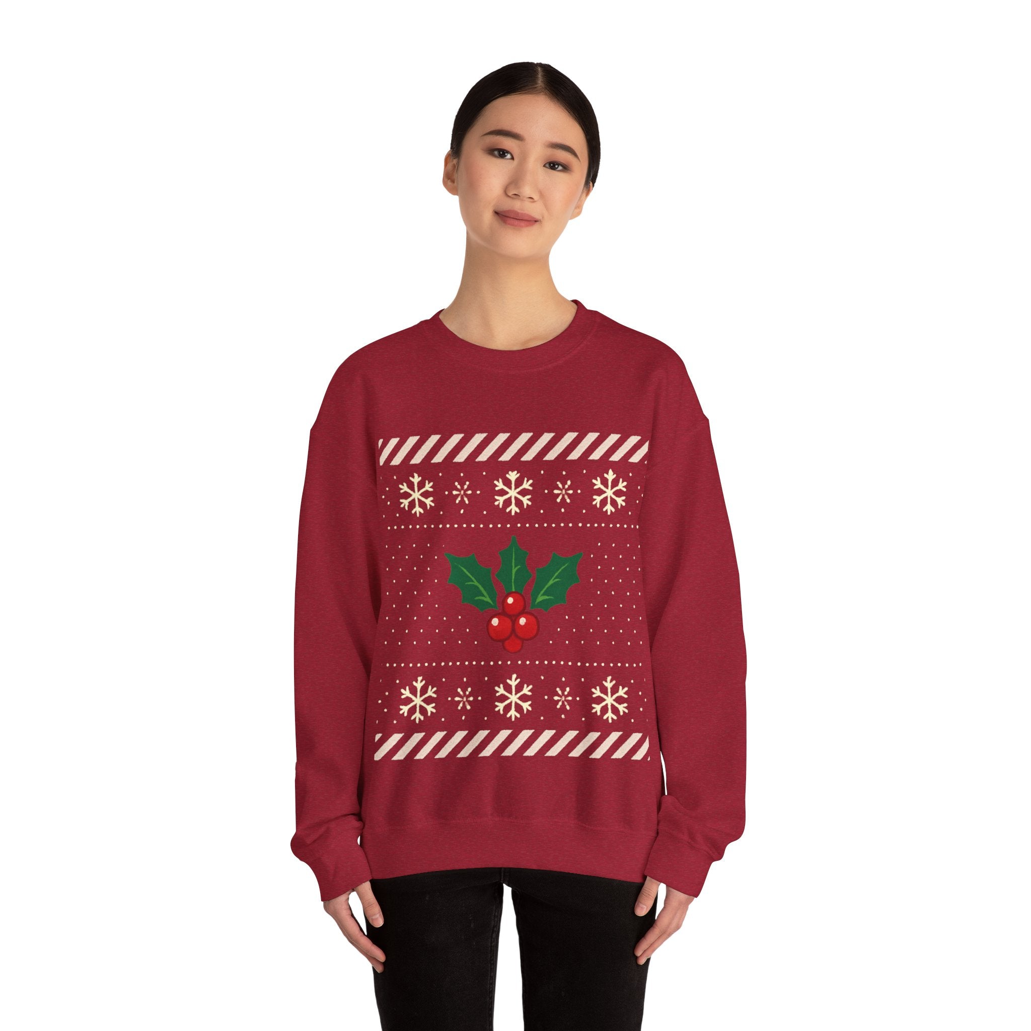 🎄 Candy Cane & Holly Christmas Jumper — VTtee