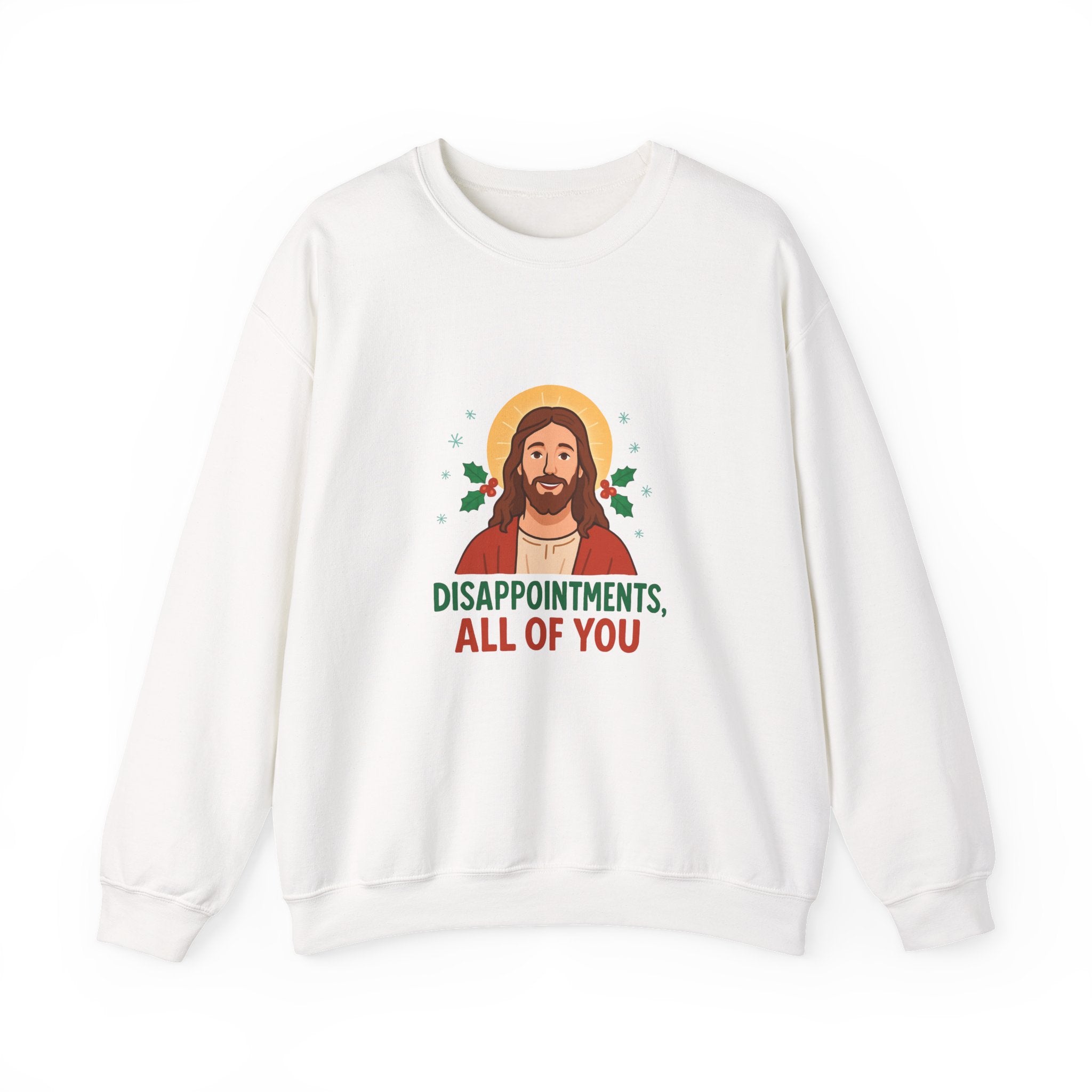 🎄🙏 Funny Christmas Jesus Sweatshirt – “Disappointments, All of You” Holiday Humor Jumper by VTtee 😂✨
