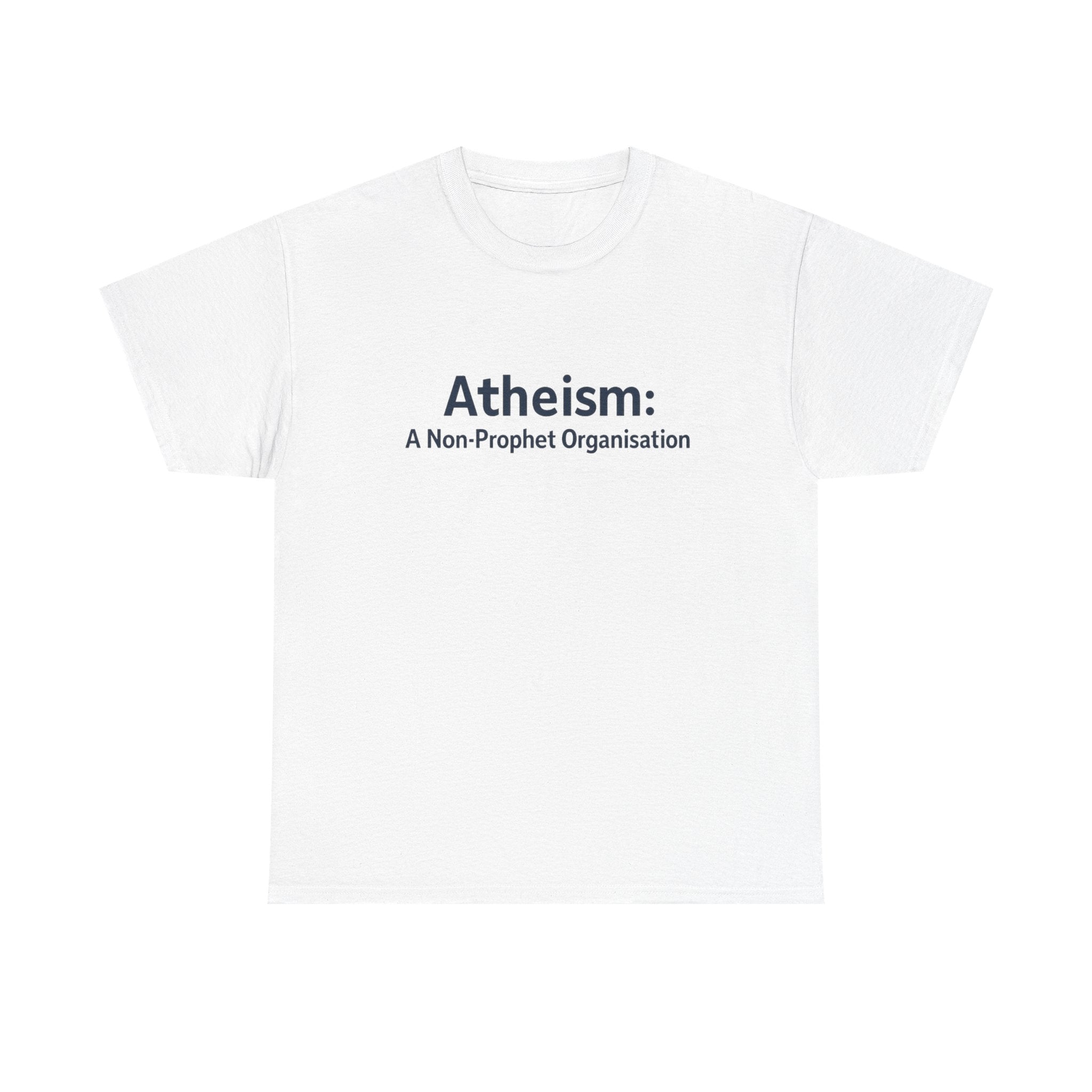 📜😂 “Atheism: A Non-Prophet Organisation” – Funny Text-Only T-Shirt by VTtee ✨