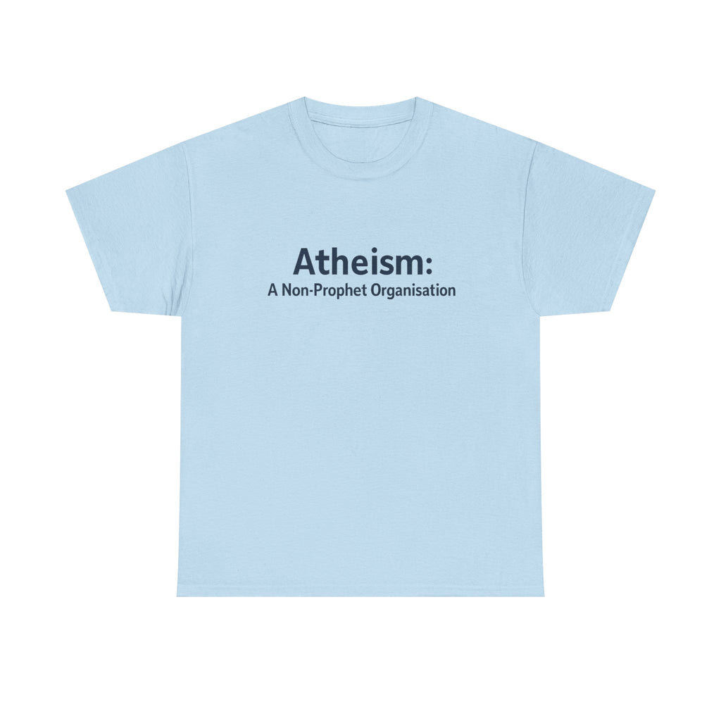 📜😂 “Atheism: A Non-Prophet Organisation” – Funny Text-Only T-Shirt by VTtee ✨